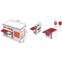 Küchenmodul rot