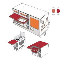 Küchenmodul rot  